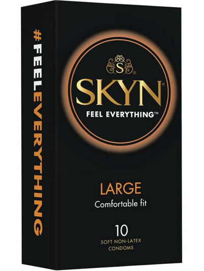 skyn large non latex condoms 10 pack packaging 
